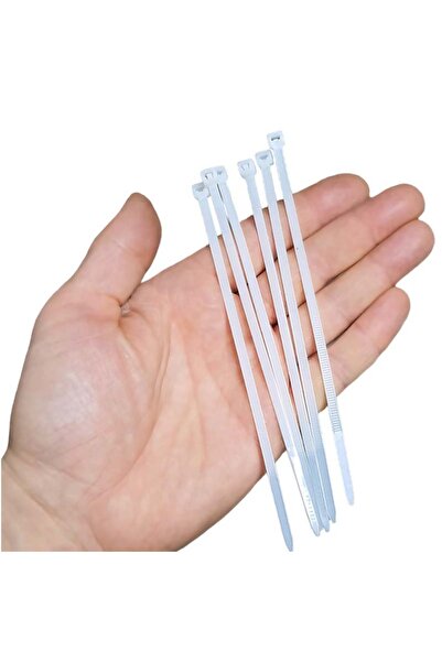 SNR Beyaz Plastik Kablo Bağı Plastik Kelepçe 4,8MMX30Cm 100