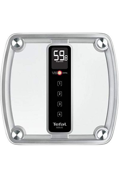 TEFAL Evolis Electronic Personal Scale, Silver, Glass, PP5150V1