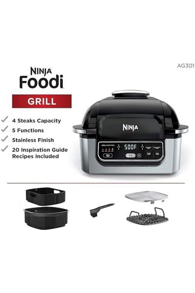 NINJA Foodi 5-In-1 Indoor Electric Countertop Grill with 4 Quart Air Fryer