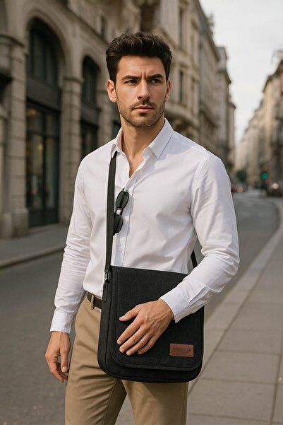 MARKAPIA Kanvas Ayarlanabilir Askılı Omuz Çantası