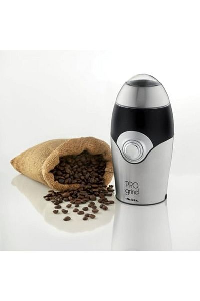 ARIETE Coffee Grinder Black Metal Art3016, Silver Min 1 year manufacturer warranty