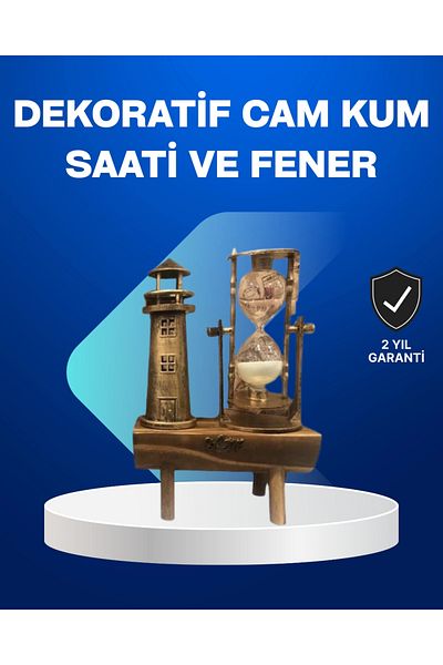 Kanonik Education Wooden Hourglass with Lighthouse Design – Retro Table Accessory
