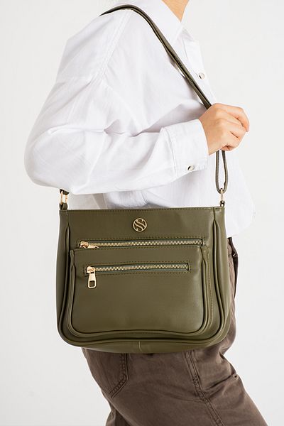çkn sedat çakan çanta & fular & aksesuar Plain Skin Leather 5 Compartment Women's Cross-Body Shoulder Handbag 1399