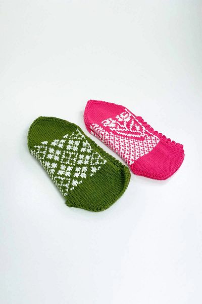PRATİKOBA 2 Pairs of Hand Knitted Winter Stylish Women's Wool Booties Set 8