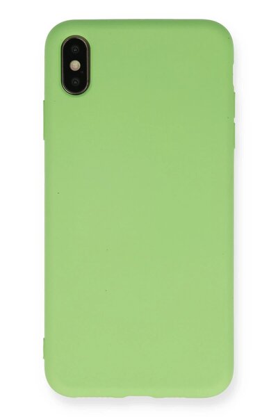 CepteToptan Myt09 iPhone XS Max Case Nano Inside Velvet Silicone - Light Green