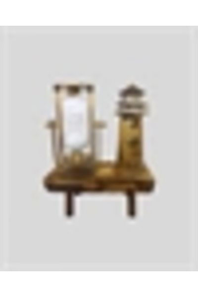 Kanonik Education Wooden Hourglass with Lighthouse Design – Retro Table Accessory
