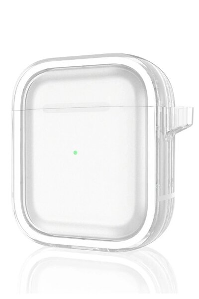 Marsilyan حافظة شفافة لامعة لسماعات Airpods 4 (الجيل الرابع) - أبيض