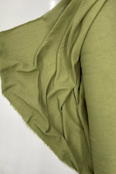 PRATİKOBA Linen Fabric - Organic Fabric - Curtain Fabric - Thin Linen - Fabric Cover for Clothes Khaki Green 82