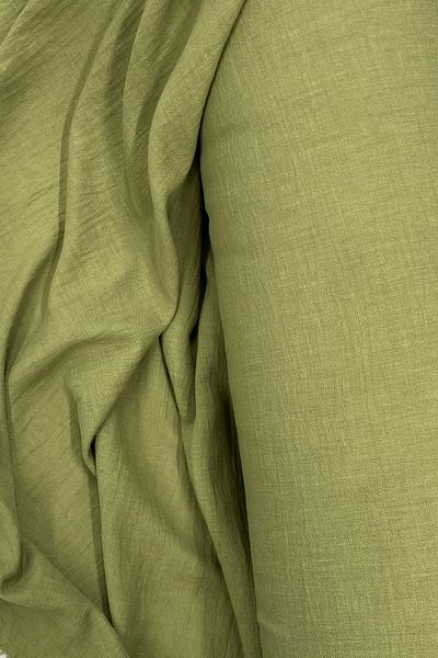 PRATİKOBA Linen Fabric - Organic Fabric - Curtain Fabric - Thin Linen - Fabric Cover for Clothes Khaki Green 82