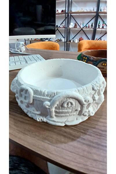 Boyasız Dekoratif Saksı çapı 17cm