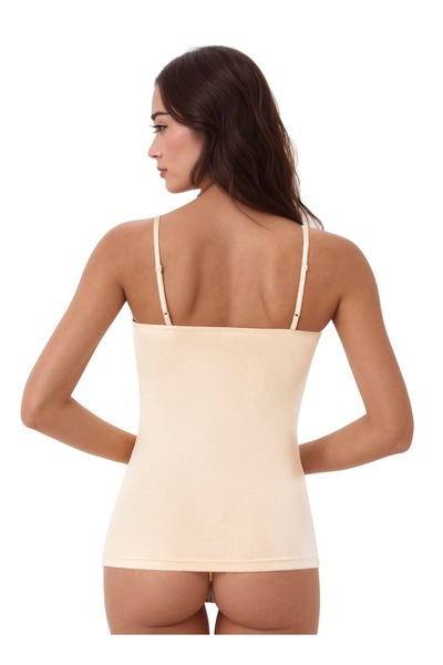 QKK Women's Modal Cotton Lycra Lace Detailed Rope Strap 2-Piece Undershirt Q6K6K0T4Ka