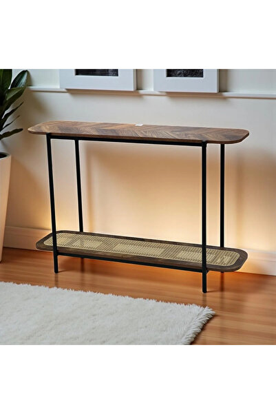 Gharaib Al Tuhaf طاولة مدخل خشب مع رف سفلي – تصميم أنيق وعصري