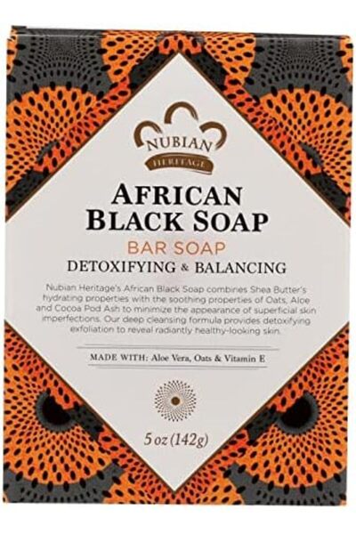 Nubian Heritage African Black Soap Bar Pack of 5