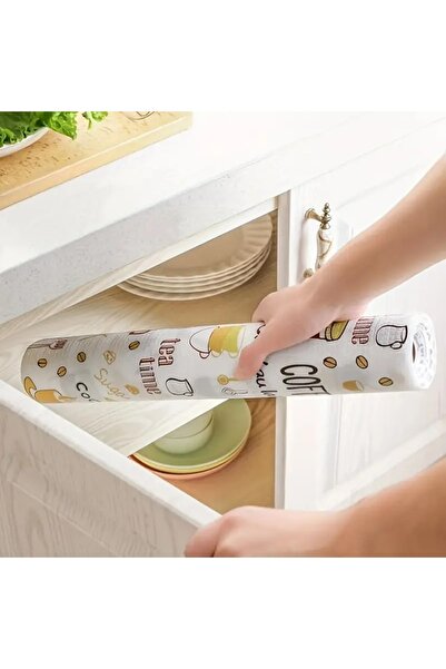 woodhub 5 RULO 10 m x 45 cm desenli çok amaçlı örtü, raf düzenleyici, kullanı...