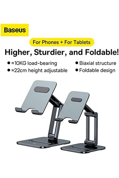 Baseus Foldable Dual-Axis Metal Stand for Desktop (Mobile Devices) Gray by
