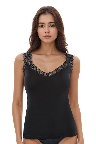 QKK Women's Modal Cotton Lycra Lace Strap 2-Piece Undershirt Q6K6K0T6Ka