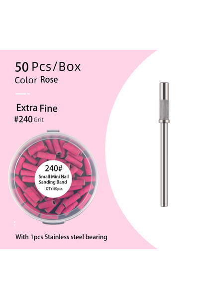 Choice3 Rose240-50-B 50 قطعة من أشرطة الصنفرة الصغيرة مقاس 3.1 مم مع عمود 3/3...