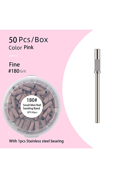 Choice9 pink180-50-B 50 قطعة 3.1 مم مجموعة أشرطة صنفرة صغيرة مع عمود 3/32 بوص...