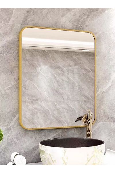 Raffine Multipurpose Use Bathroom Mirror Vanity Makeup Mirror Wall Mounted Durable Aluminum Frame Rectangula