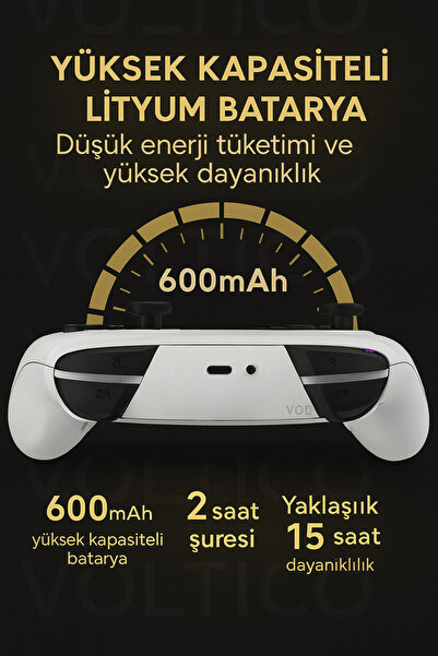 Voltico Zelda Serisi Kablosuz Oyun Kolu – RGB LED, 600mAh Batarya IOS/Android/PC/N-Switch