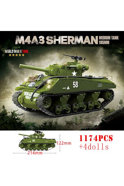 Choice10 M4A3 Sherman Tank WW2 Military Classic Model Tiger Leopard KV-1 KV-2 IS-2 Heavy Tank Collection Mode