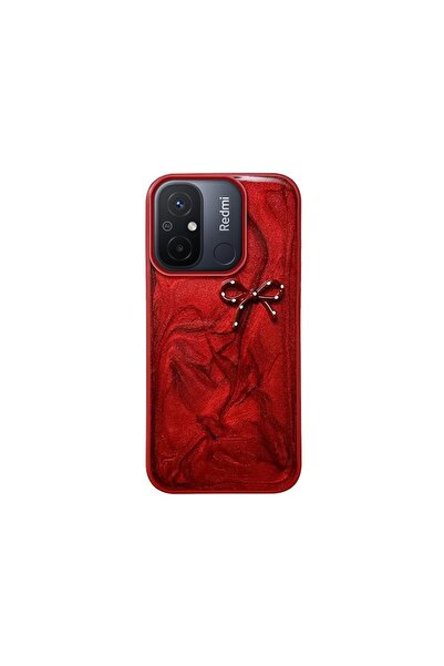 Zebana Xiaomi Redmi 12C Compatible Case Fionka Silicone Case Red