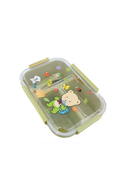 Generic Lunchbox with spoon in cute design and square shape