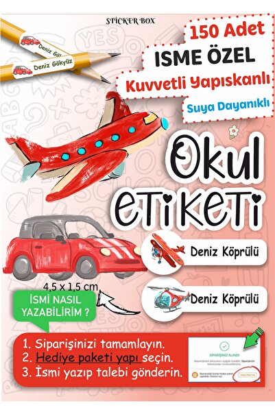 Think And Print Okul Etiketi Kalem Defter Etiketi Özel Isim Yazılabilen Etike...