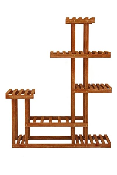 Raffine رف زهور متعدد الطبقات، ديكور شرفة من الخيزران الصلب، تخزين قائم على الأرض، للاستخدام الداخلي والخارجي