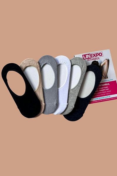 bazaar-turkey all you need Beruflic 6 Pack Bamboo Heel Toe Seamless Invisible Sports Women's Ballerina Socks Cotton