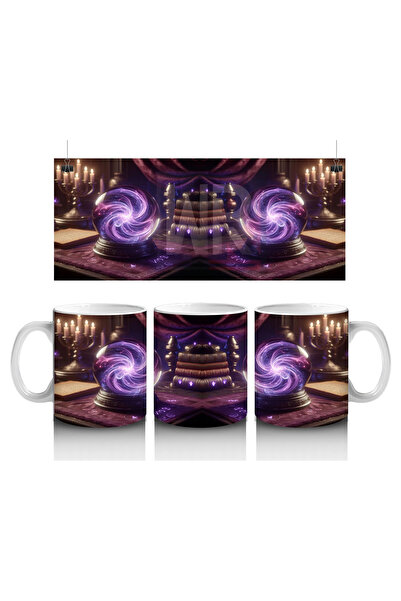 Luluyen كوب هالوين مطبوع بنمط وعاء الساحرة والكرة السحرية