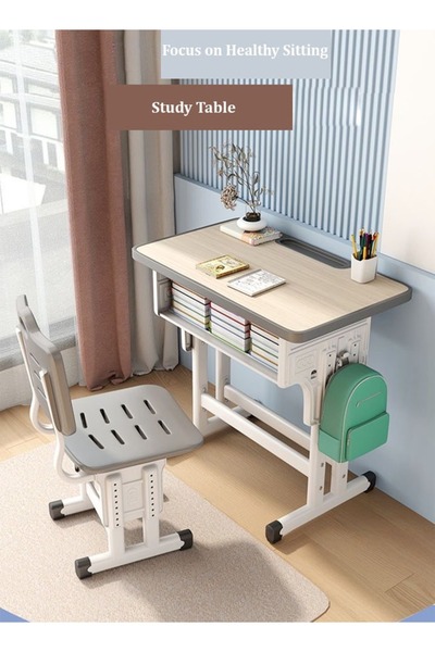 Raffine مكتب طلابي بتصميم مريح عصري مع ارتفاع قابل للتعديل وأدراج تخزين للدرا...