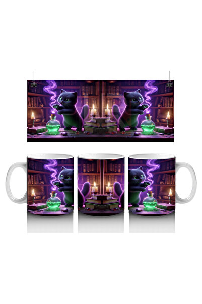 Luluyen كوب مطبوع عليه عيد الهالوين مع شخصية ساحرة تنمو مع اللهب الأخضر على ر...