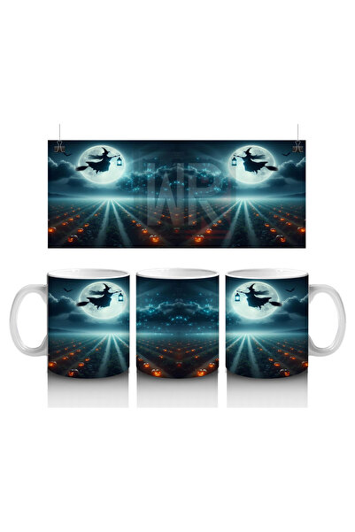 Luluyen Gothic Horror Themed Halloween Printed Mug with Giant Eye Figure in F...