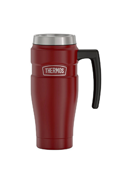 Thermos كوب سفر معزول ومقاوم للتسرب مصنوع من الفولاذ المقاوم للصدأ - أحمر ريف...