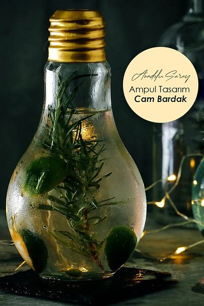 Anadolu Saray 200 ml Bulb Design Glass Cup Trend Juice Presentation and Dessert Cup |   Vase - 1 Piece
