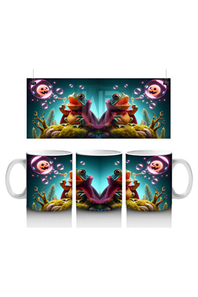 Luluyen كوب مطبوع عليه عيد الهالوين مع شخصية دمية دب ساحرة لطيفة على غلاية ال...