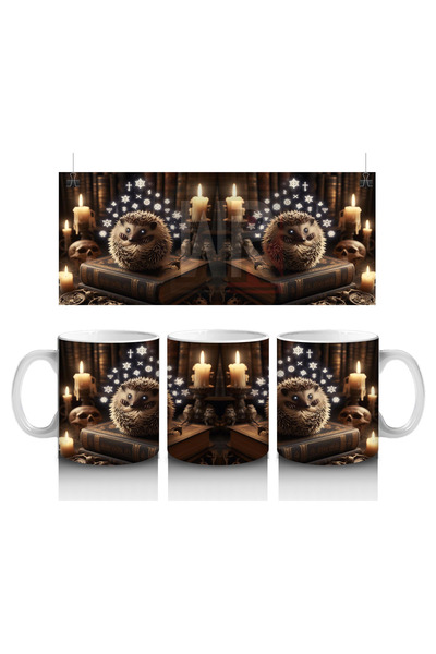 Luluyen كوب مطبوع على شكل الهالوين القوطي مع جمجمة وكتب في ضوء الشموع