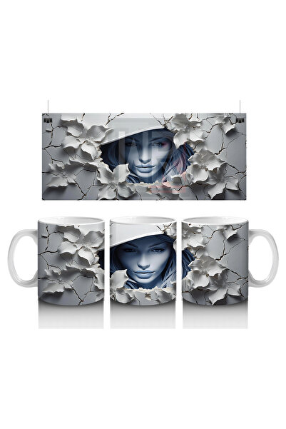 Luluyen White Hat Woman and Wall Shadows – Gift Coffee Mug