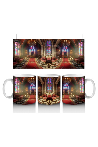 Luluyen كوب مطبوع على شكل ساحرة على الطراز القوطي مع أقراص وشموع على طاولة السحر