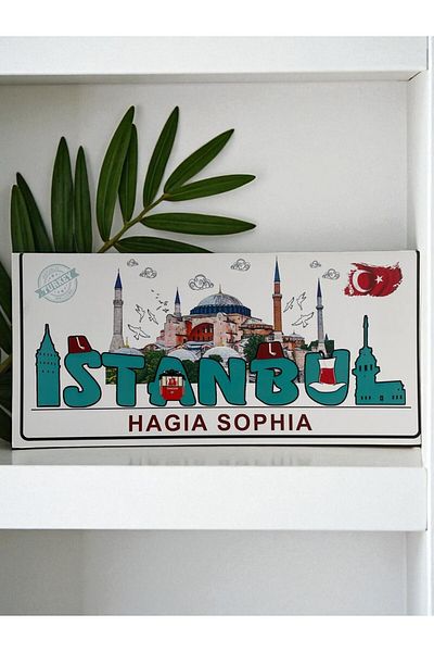 GALATA GIFT Wooden Table-Nameplate, Decorative Istanbul Places Red Adhesive Direction/Sign Collection 30*14cm