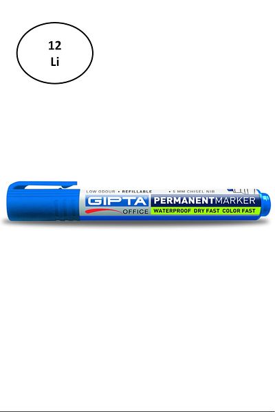 PRATİKOBA Gıpta Markör Permament Round Tip Filled Red Board Pen 12 Pieces