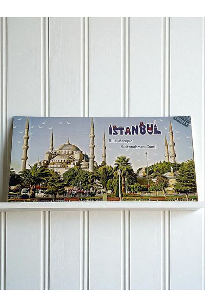 GALATA GIFT Wooden Table-Nameplate, Decorative Istanbul Places Red Adhesive Direction/Sign Collection 30*14cm