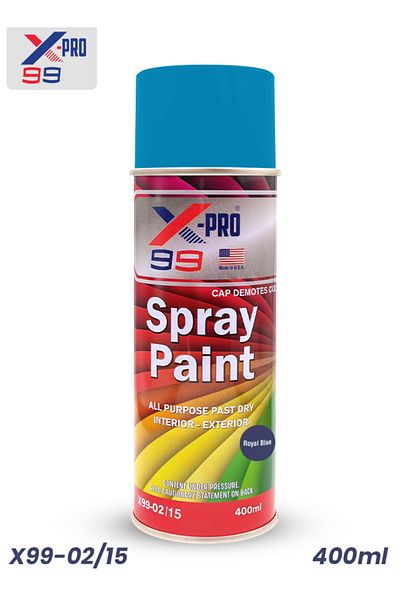 XPRO X-PRO 99 Royal Blue Spray Paint 400ml Fast Dry, Multi-Surface, Gloss Finish, UV Protection X99-02/15