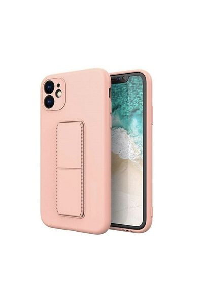 Bibilel Case for Xiaomi Redmi 10X 4G / Redmi Note 9, with Magnetic Metal Stand, Silicone, Pink