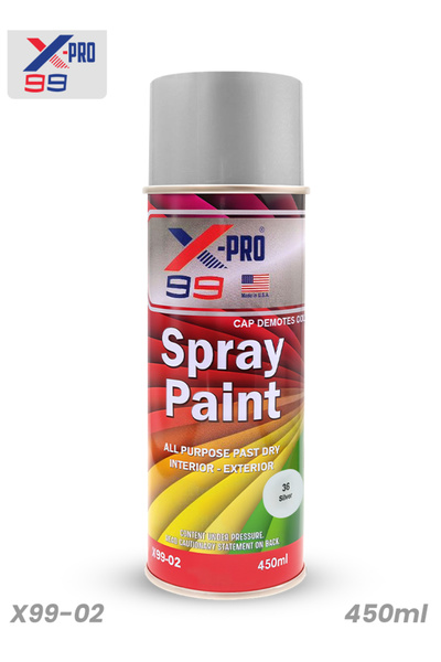 XPRO X-PRO 99 Silver Spray Paint 450ml Fast Dry, Multi-Surface, Gloss Finish, UV Protection X99-02