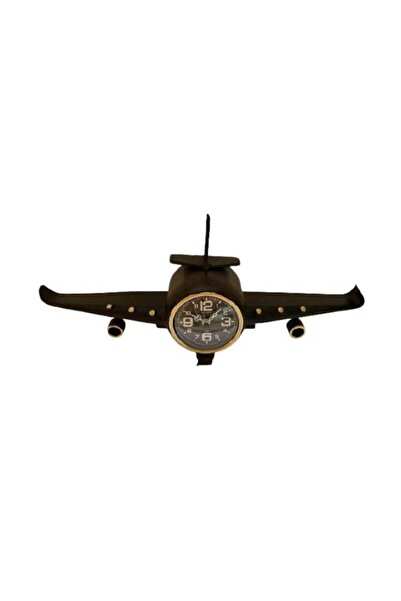 OEM Decorative Metal Clock, Airplane Model, Brown, 40 x 8 x 17 cm