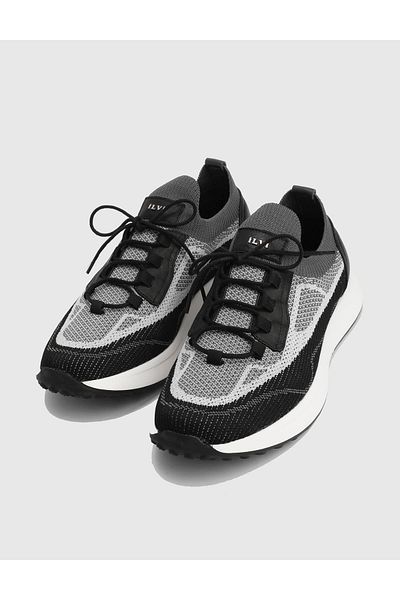 İLVİ Darwin Knitwear Leather Black Men's Sports Shoes