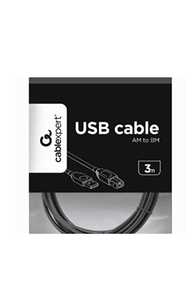 Gembird Cablu USB pentru imprimanta, USB-A 2.0 la USB-B 2.0, 3m, conectori auriti, Negru,