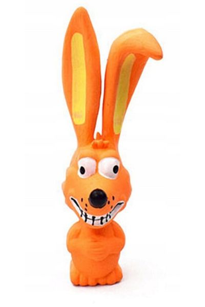 Wesolypupil Rabbit squeaky toy, 16.5cm, orange